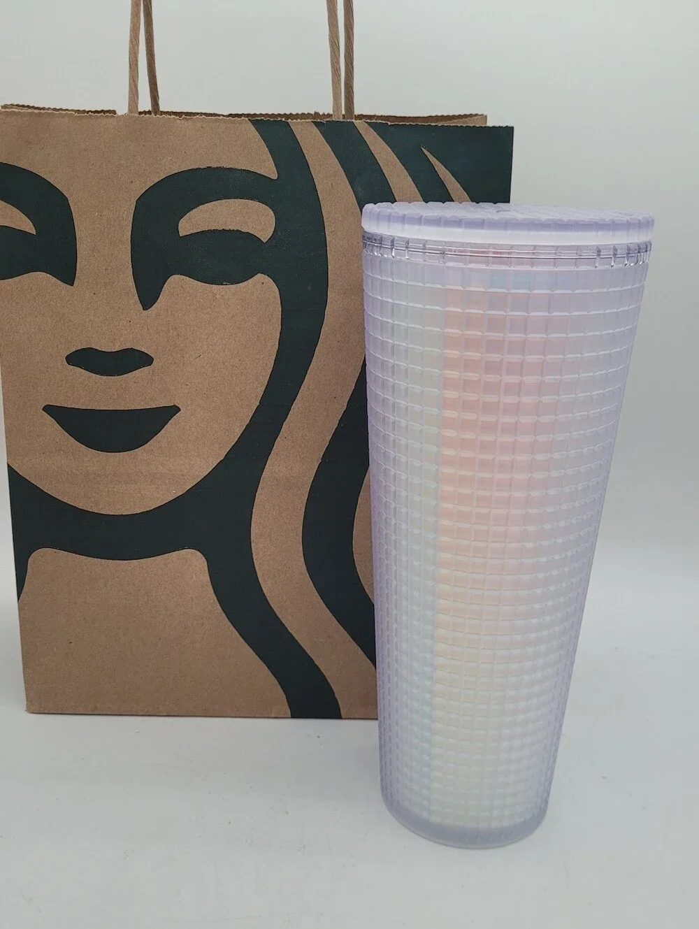 Starbucks Iridescent Unicorn Grid Frosted Tumbler Cup  Venti 24oz